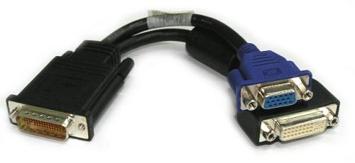 DMS-59 Pin M to DVI F + VGA F Short Cable